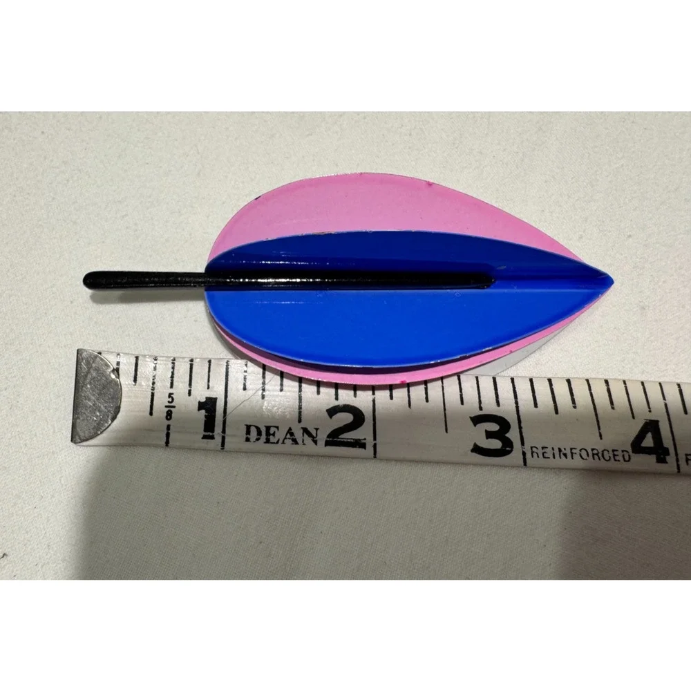 Vtg Corocraft Metal Enamel Flower Brooch Tulip Petal Blue Pink Layered 3.75